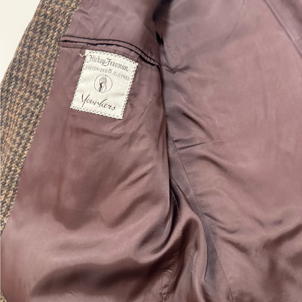 Hickey Freeman Vintage Brown Houndstooth Sport Coat - Picture 4 of 10